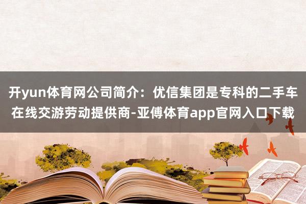 开yun体育网公司简介：优信集团是专科的二手车在线交游劳动提供商-亚傅体育app官网入口下载