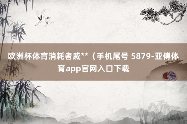 欧洲杯体育消耗者戚**（手机尾号 5879-亚傅体育app官网入口下载